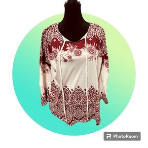 Knit bell sleeve women's shirt 3xl